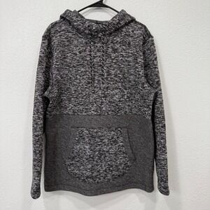 BKE Mens Charcoal Heathered Fleece Lined Hoodie XL Pullover Pocket